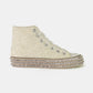 Beast Fashion Glitter Lace-Up Studded Platform Sneakers