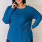 Basic Bae Full Size Ribbed Round Neck Slit T-Shirt