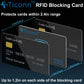 TICONN RFID Blocking Cards - 4 Pack, Premium Contactless NFC Debit Credit Card Passport Protector Blocker Set for Men & Women, Smart Slim Design Perfectly fits in Wallet/Purse (4)