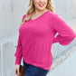 Basic Bae Full Size V-Neck Lantern Sleeve Top