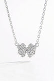 925 Sterling Silver Zircon Butterfly Pendant Necklace
