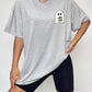 Round Neck Short Sleeve Ghost Graphic T-Shirt