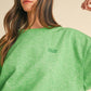 Mable Round Neck Letter Embroidery Crop Sweatshirt