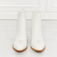 MMShoes Love the Journey Stacked Heel Chelsea Boot in White