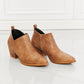 MMShoes Trust Yourself Embroidered Crossover Cowboy Bootie in Caramel