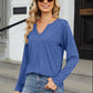 Notched Long Sleeve T-Shirt