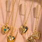 Zircon Heart Shape 14K Gold-Plated Pendant Necklace