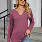 Notched Long Sleeve T-Shirt