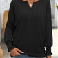 Mandy Textured Notched Lantern Sleeve T-Shirt