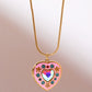 Rhinestone Decor Heart Box Pendant Necklace