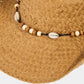 Fame Beaded Cowrie Shell Straw Weave Western Cowboy Hat