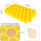 Ice Cube Tray, Set of 2 Honeycomb Shape Silicone Ice Cube Mold with Lid Storage