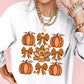 Halloween Pumpkin Bow Graphic Drop Shoulder Sweatshirt