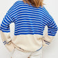 Striped Mock Neck Long Sleeve Sweater