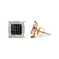 Men's 10K Yellow Gold 1/2 Cttw White and Black Treated Diamond Earring (Black / I-J Color, I2-I3 Clarity)