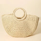 Fame Half Moon Straw Tote Bag
