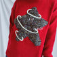 Contrast Star Round Neck Long Sleeve Sweater