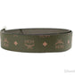 MCM Claus Visetos Sea Turtle Pebble Leather Buckle Belt