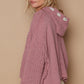 POL Cable Knit Hooded Chenille Sweater