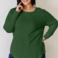 Basic Bae Full Size Ribbed Round Neck Slit T-Shirt