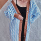 Contrast Trim Geometric Button Down Cardigan