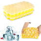 Ice Cube Tray, Set of 2 Honeycomb Shape Silicone Ice Cube Mold with Lid Storage