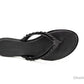 Tory Burch Everly Black Leather Chain Flip Flop Sandals