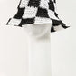 Fame Checkered Pattern Knit Bucket Hat