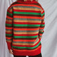 Contrast Stripes Button Up Long Sleeve Cardigan