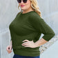 Basic Bae Full Size Round Neck Batwing Sleeve Top