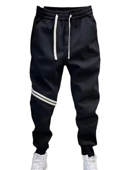 Men's Plus Size Drawstring Striped Joggers