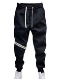 Men's Plus Size Drawstring Striped Joggers