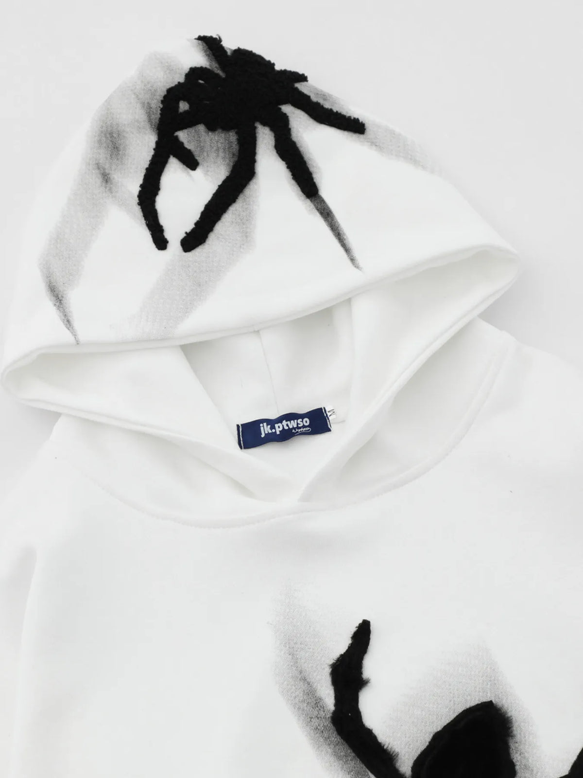 Men's Spider Graphic Oversized Hoodie with Side Button Details