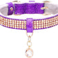 Cat Collar, Dog Collar, [Bling Rhinestones] Premium PU Leather with Pendant Adjustable Collars for Small to Medium Dog Medium Pink