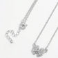 925 Sterling Silver Zircon Butterfly Pendant Necklace