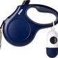 Retractable Dog Leash with Dispenser and Poop Bags, 16 Ft Pet Walking Leash for Medium Dog or Cat up to 44 Lbs, Anti-Slip Handle, Tangle Free, Reflective Nylon Tape (M, Red)
