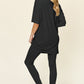 Double Take Full Size Round Neck Dropped Shoulder T-Shirt and Leggings Set