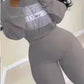 CROP TOP LEGGINGS SWEET HIGH STRETCH OUTFITS STREETWEAR