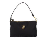 Versace Small Flat Black Medusa Coin Nylon Fabric Pouch