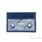 MCM Veritas Vintage Blue Denim Fabric Monogrammed Card Case