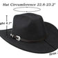 Western Cowboy Hat for Men Women Classic Roll Up Fedora Hat with Buckle Belt(Size:Medium) Black - Square Medium