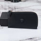 Versace Small Black Leather Matte Medusa Zip Card Case