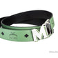 MCM Smooth Visetos Loden Frost Leather Reversible Buckle Belt