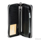 Michael Kors Jet Set Travel Large Black Leather Silver Continental Wrist Wallet