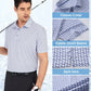 Hodaweisolp Golf Shirts for Men Dry Fit Print Moisture Wicking Performance Short Sleeve Polo Shirt X-Large White Blue Square