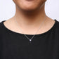 18K White Gold Diamond Accent and 1mm Round Blue Sapphire Gemstone Halo Teardrop Pendant Necklace (G-H Color, SI1-SI2 Clarity)  - Adjustable up to 15.5" - 17"