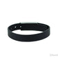 Salvatore Ferragamo Black Leather Silver Toned 1927 Logo Bracelet