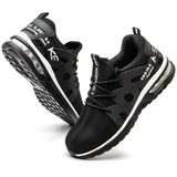 Kezhiho Steel Toe Shoes for Women Air Cushion Lightweight Work Shoes Comfortable Breathable Puncture Proof Slip Resistant Sneakers Indestructible Construction Industrial Safety Shoes (D0240139.5)